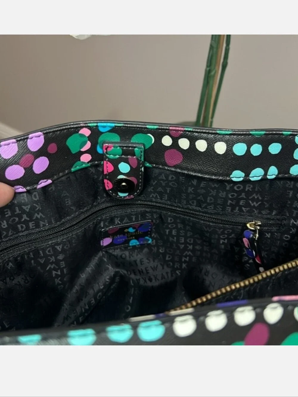 Kate Spade Multicolor Confetti Dot Leather Satchel